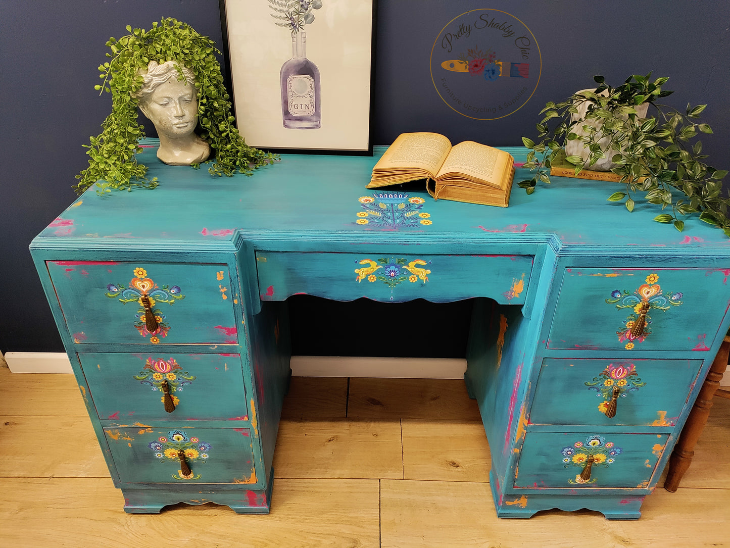 Polish floral folk art Desk