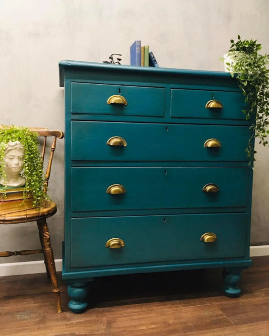 Extra Large Green Chest of Drawers