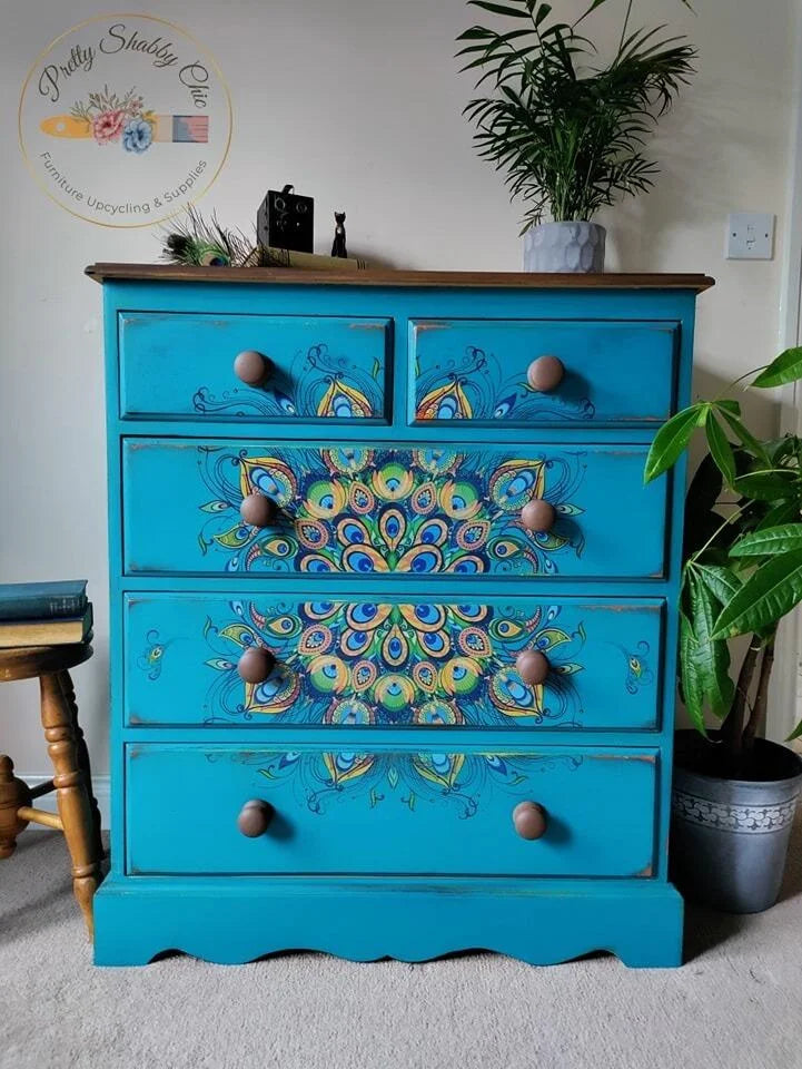 Blue Peacock Drawers