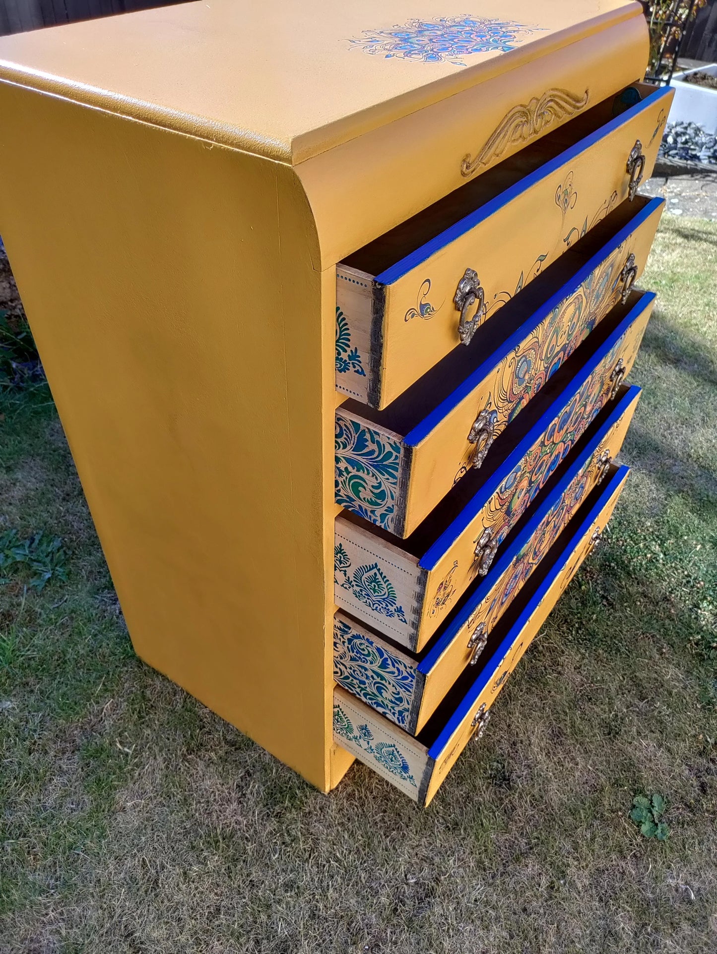 Yellow Peacock Drawers