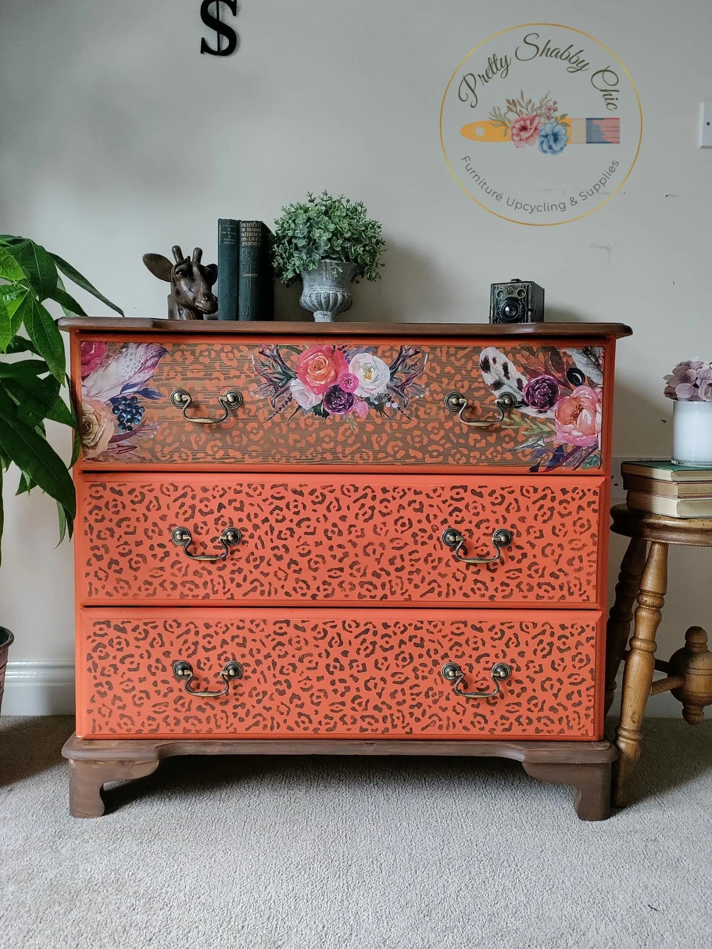 Orange Leopard Print Drawers