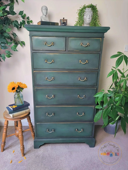 Rustic Green Tall Drawers