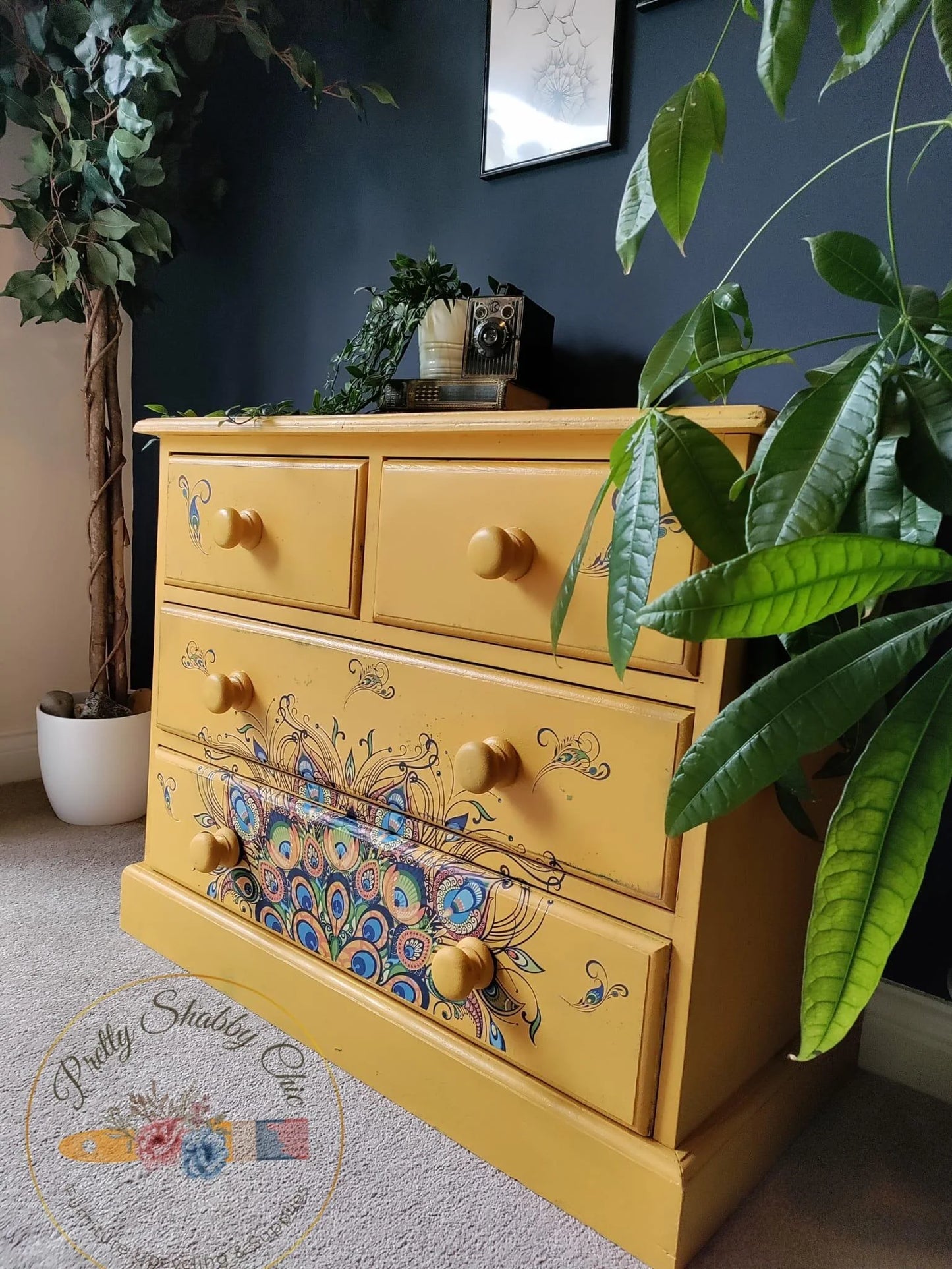 Small Yellow Peacock Drawers