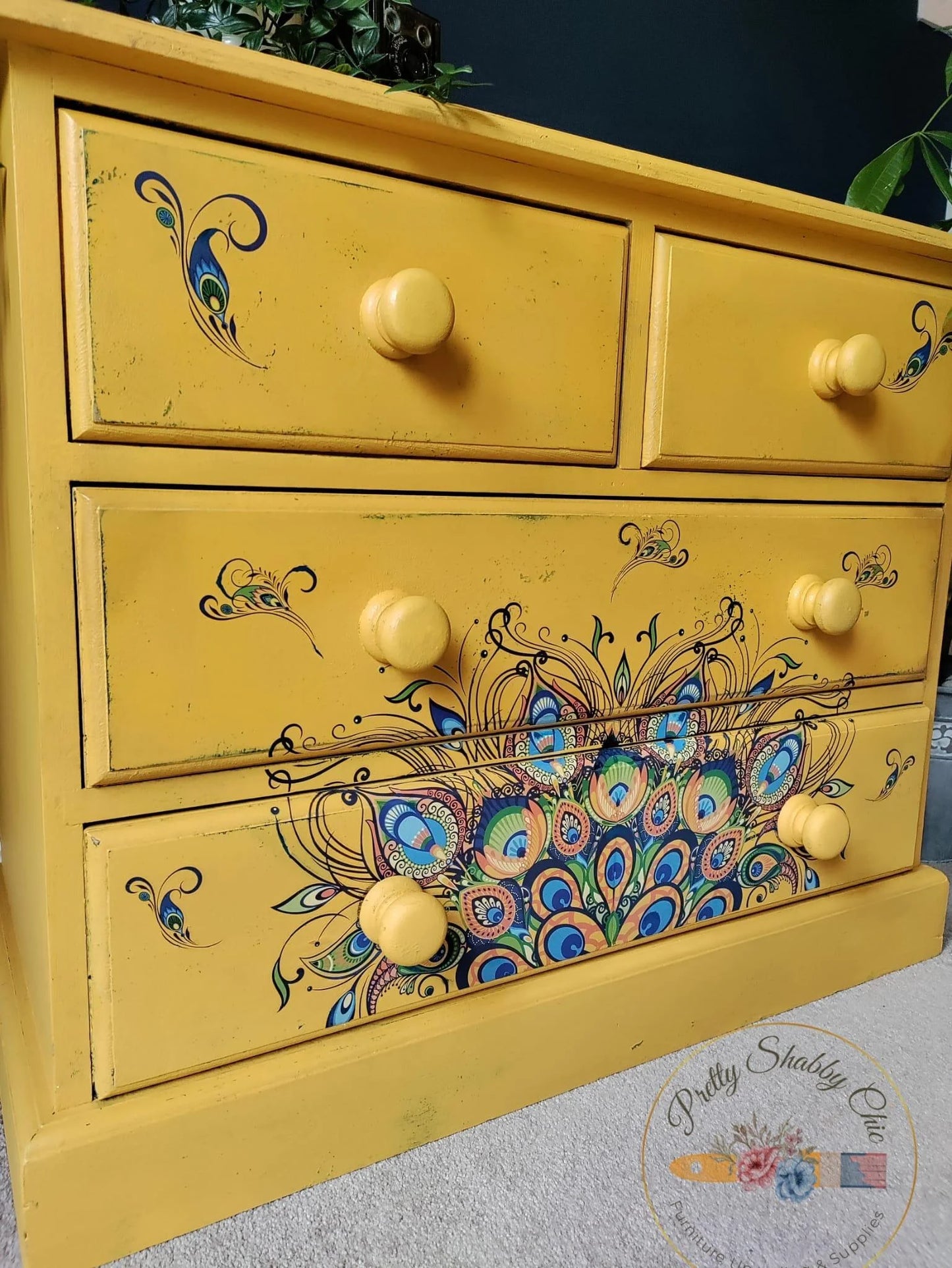 Small Yellow Peacock Drawers