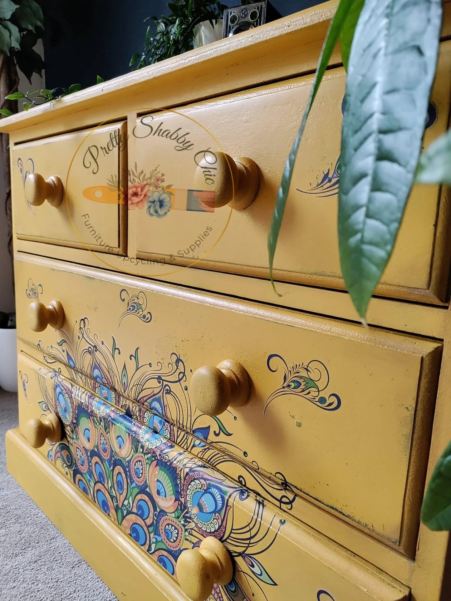 Small Yellow Peacock Drawers